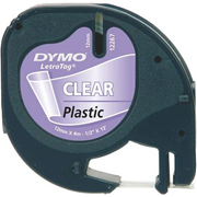 DYMO CINTA LETRATAG PLASTIC 12mm x 4m TRANSPARENTE S0721530